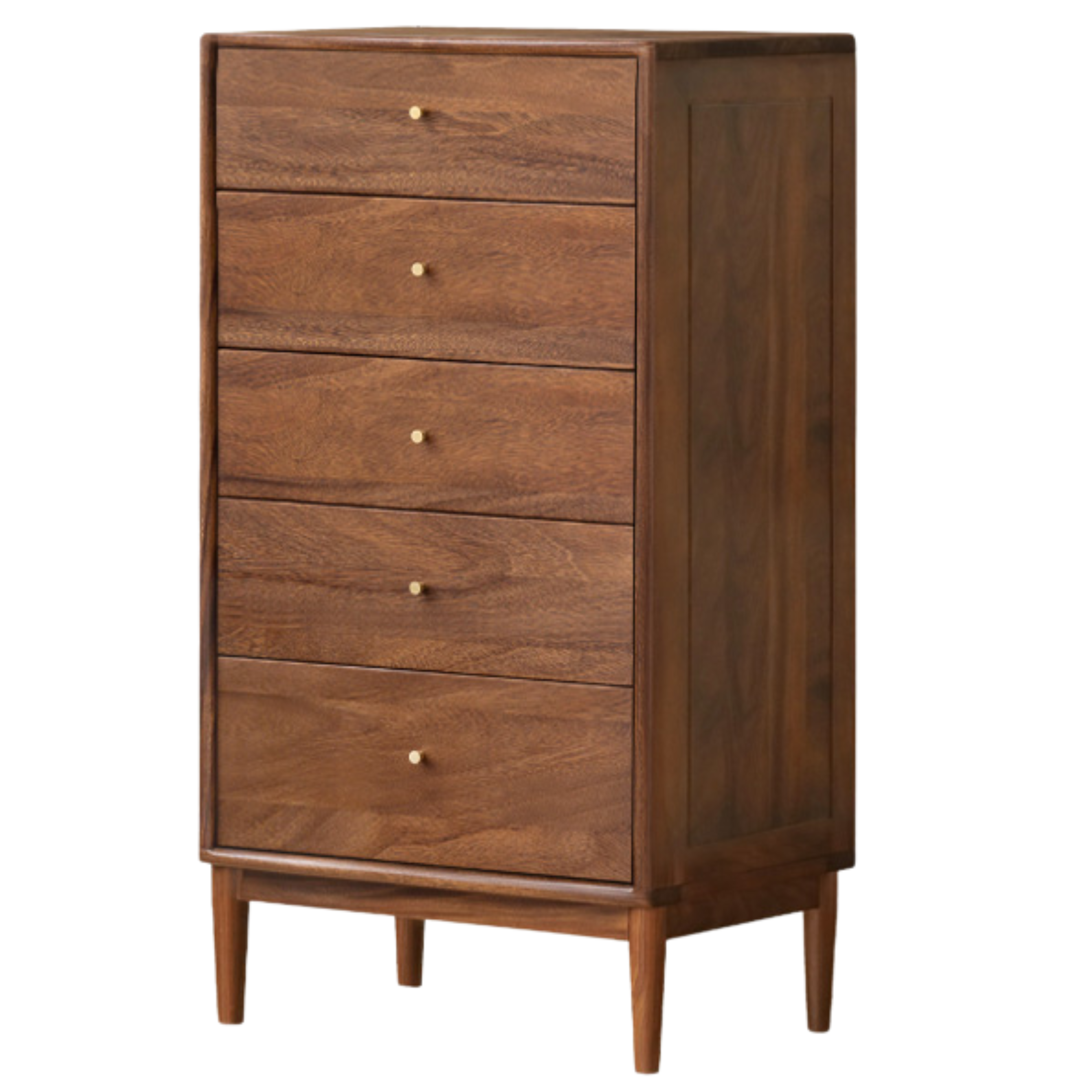 24x15.7x43.7 inch / 61x40x111сm / walnut color / black walnut metal slide chest of drawers
