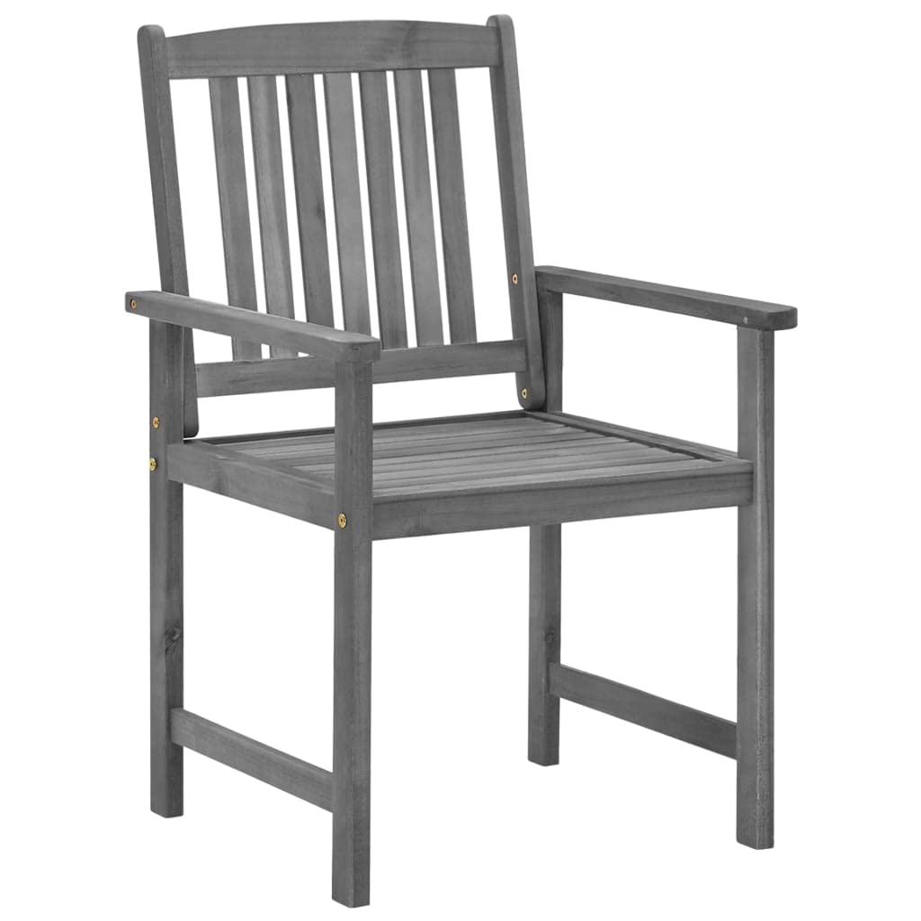 2-Pack Gray Acacia Wood Director's Chairs with Cushions - Sturdy Outdoor Patio Furniture for Deck, Beach, Poolside & Indoor Use - Perfect for Dining, Lounging & Relaxing