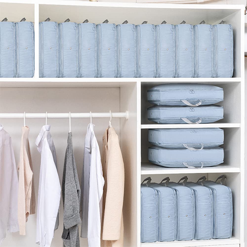 2-Pack Expandable Compression Packing Cubes for Travel - Light Blue Luggage Organizers, Large Suitcase Storage Bags | Perfect for Business Trips, Vacations & Weekend Getaways