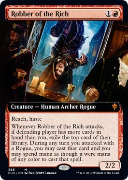 Magic: The Gathering - Robber of The Rich Foil Extended Art Card - Throne of Eldraine MTG Collectible - Perfect for Commander & Modern Decks