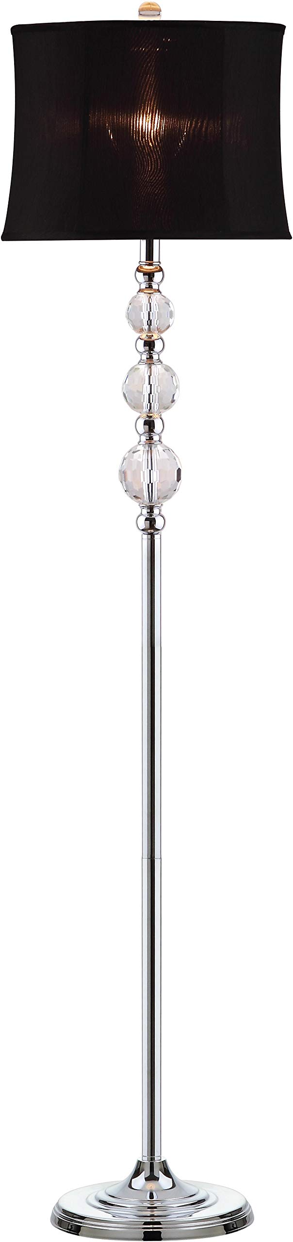 SAFAVIEH Venezia 61-inch Crystal & Black Floor Lamp with LED Bulb - Modern Standing Light for Living Room, Bedroom, Home Office - Elegant Lighting for Reading, Relaxation & Home Decor
