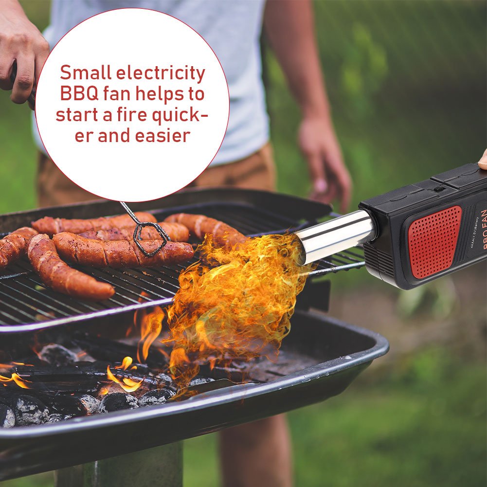 Portable Electric BBQ Air Blower - Battery Powered Handheld Fire Bellows for Outdoor Grilling, Camping & Picnic | Perfect for Charcoal Starter, Campfire & Backyard BBQ Cooking