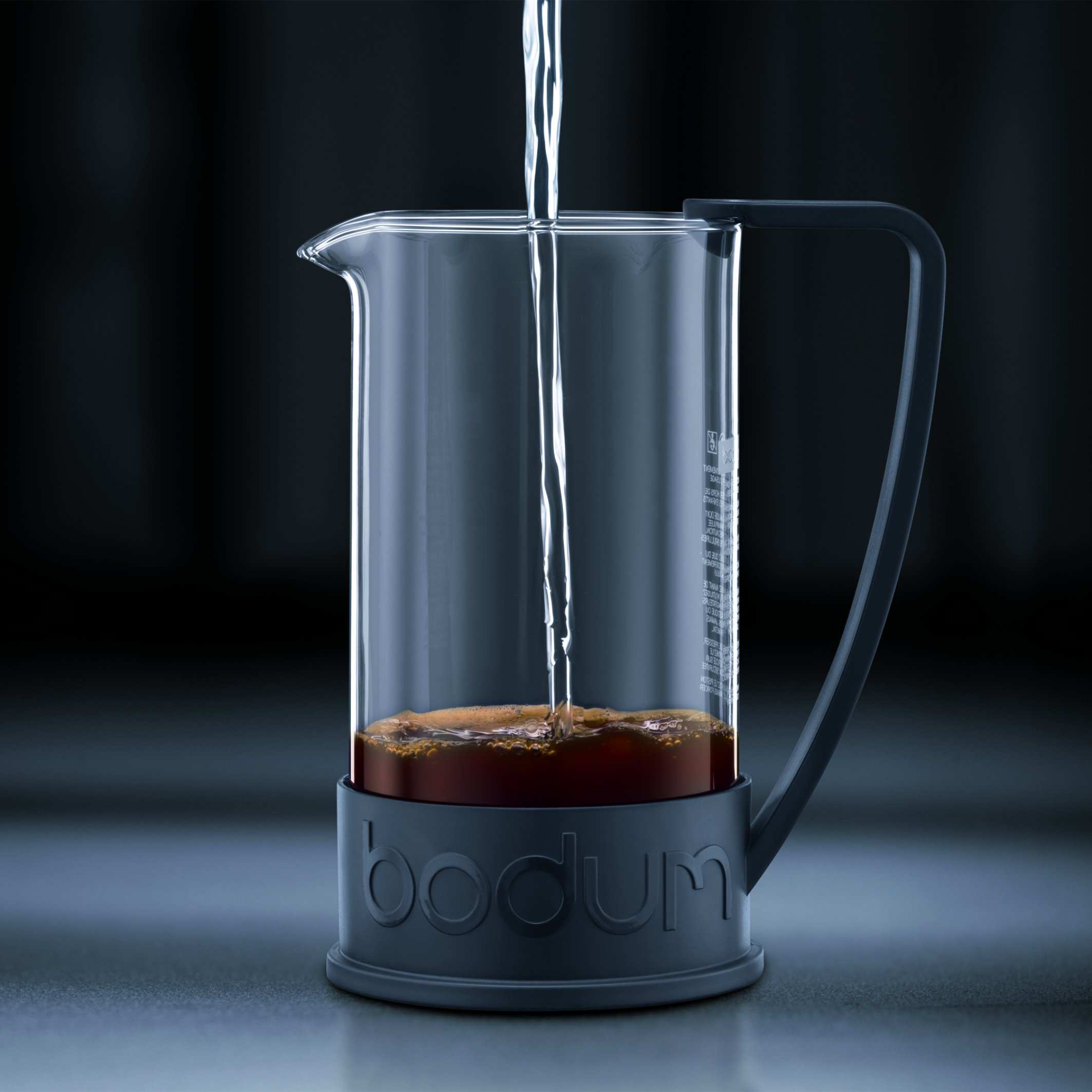 Bodum 51oz Brazil French Press Coffee Maker - Heat-Resistant Borosilicate Glass, Durable Black Coffee Press - Perfect for Home, Office & Camping Brewing