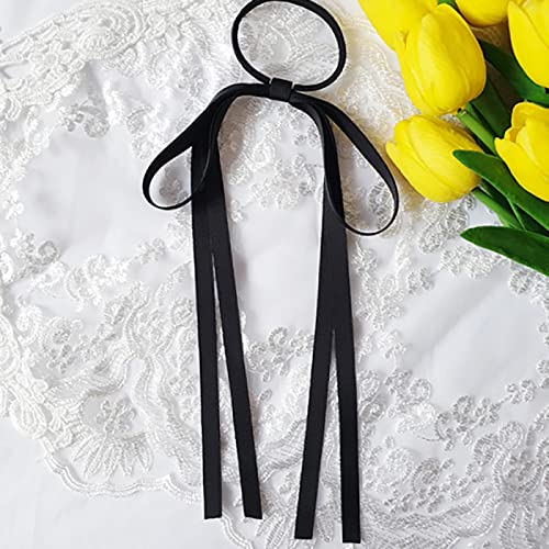 Double Layer Long Bow Hair Band Scrunchie for Women & Girls - Elastic Hair Ties Headband Fashion Accessories - Perfect for Parties, Weddings, and Everyday Style