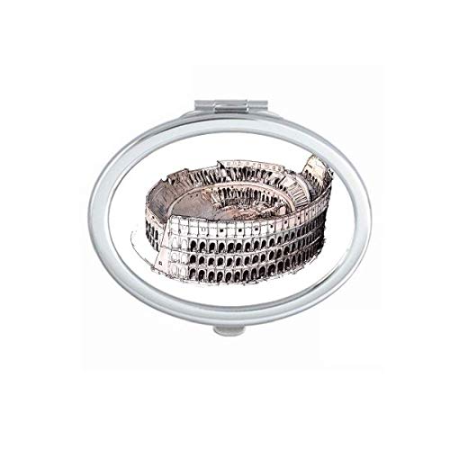 DIYthinker Portable Foldable Double-Sided Makeup Mirror with Colosseum Rome Italy Design - Perfect for Travel, Home Vanity & Professional Makeup Artists