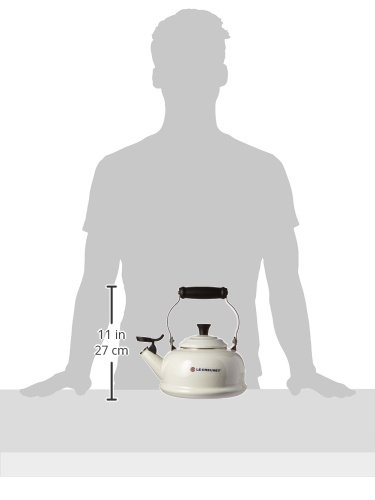Le Creuset Enamel on Steel Whistling Tea Kettle - 1.7 Quart, Classic White - Perfect for Stovetop Brewing & Kitchen Decor