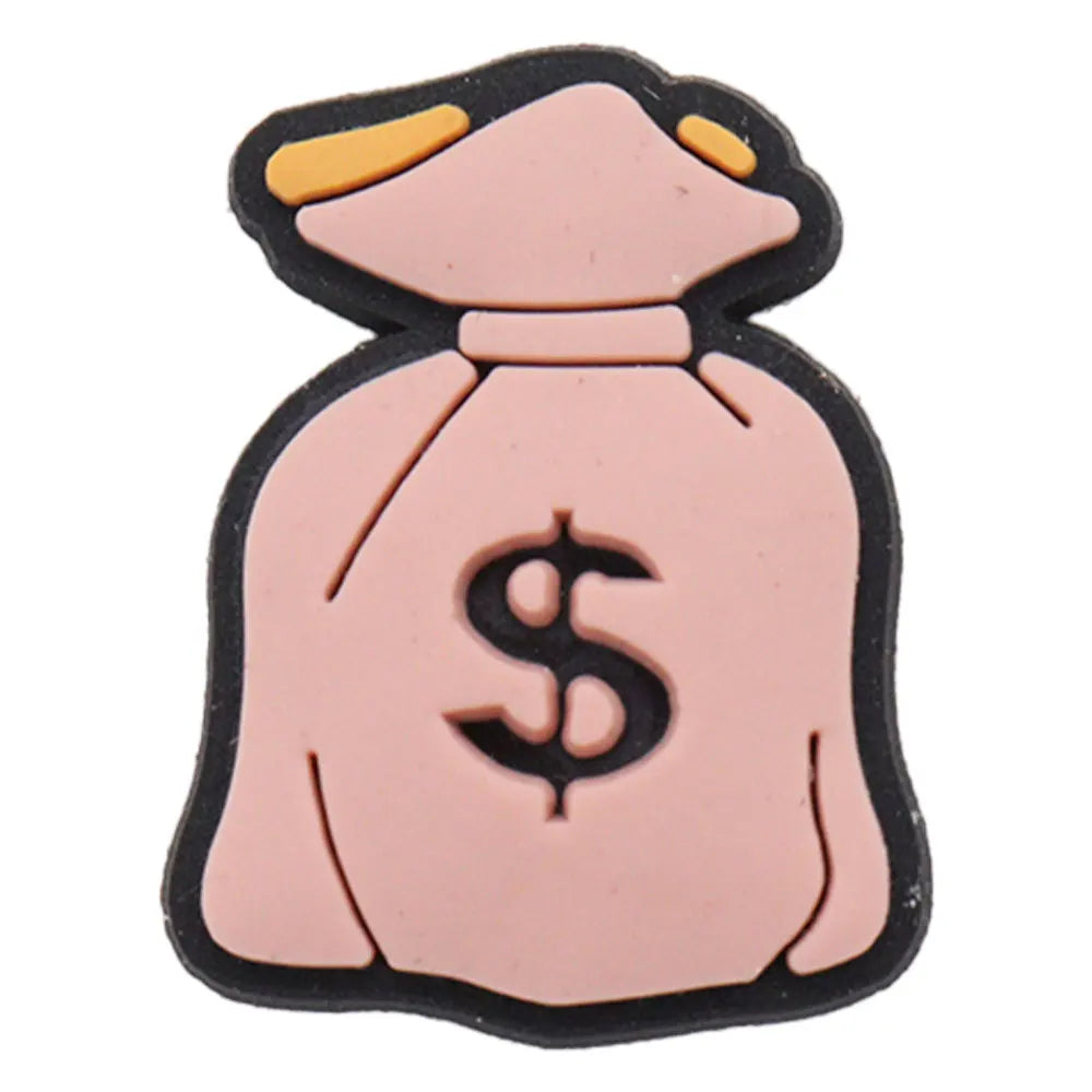 New 1pc Money Themed PVC Shoe Charms - Financial Freedom Decor for Slippers, Clogs & DIY Wristbands - Perfect for Crafting, Shoe Decoration & Festival Accessories