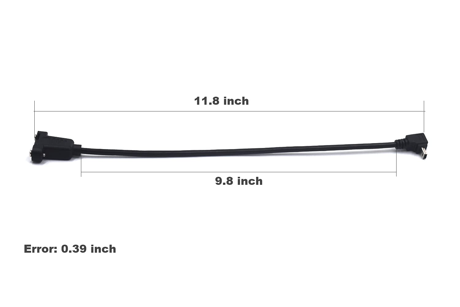 0.3m USB Extension Cable with 90° Downward Angle & Screw Mount - Perfect for Tight Spaces, Under Desk Cable Management, and Industrial Applications