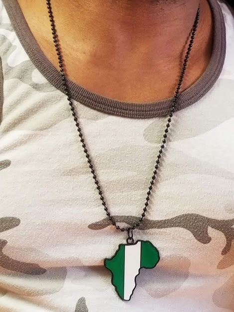 Nigeria Africa Map Necklace DPJ4062 - Handmade Jewelry for Travel Lovers & Cultural Enthusiasts