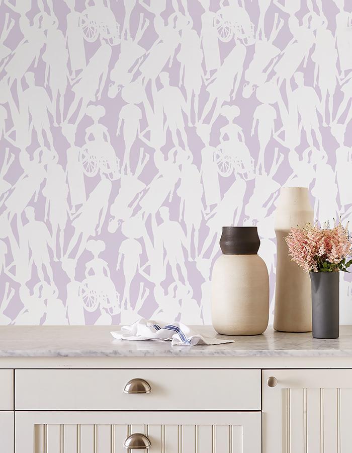 Barbie™ Fashionistas™ Silhouettes Wallpaper in Lilac - Perfect for Girls' Bedroom, Nursery, or Playroom Decor