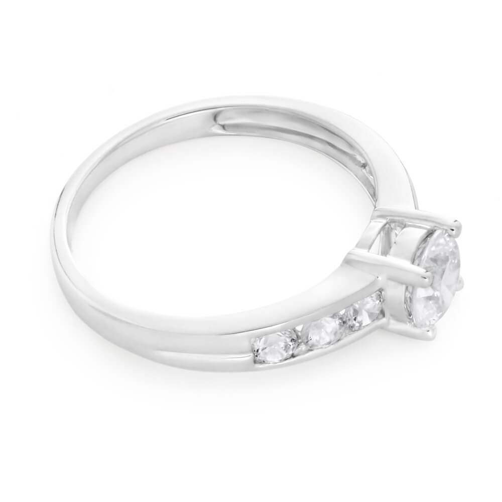 9ct White Gold Cubic Zirconia 6mm Solitaire Engagement Ring for Women - Perfect for Proposals, Anniversaries & Special Occasions