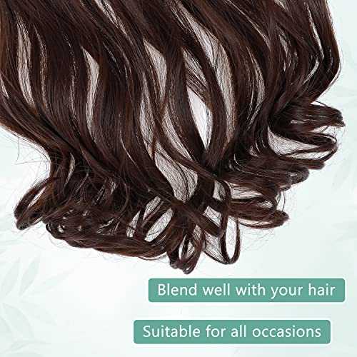 Premium Curly Synthetic Invisible Wire Hair Extensions - Seamless Clip-In Extensions for Volume & Length - Perfect for Parties, Weddings & Everyday Styling