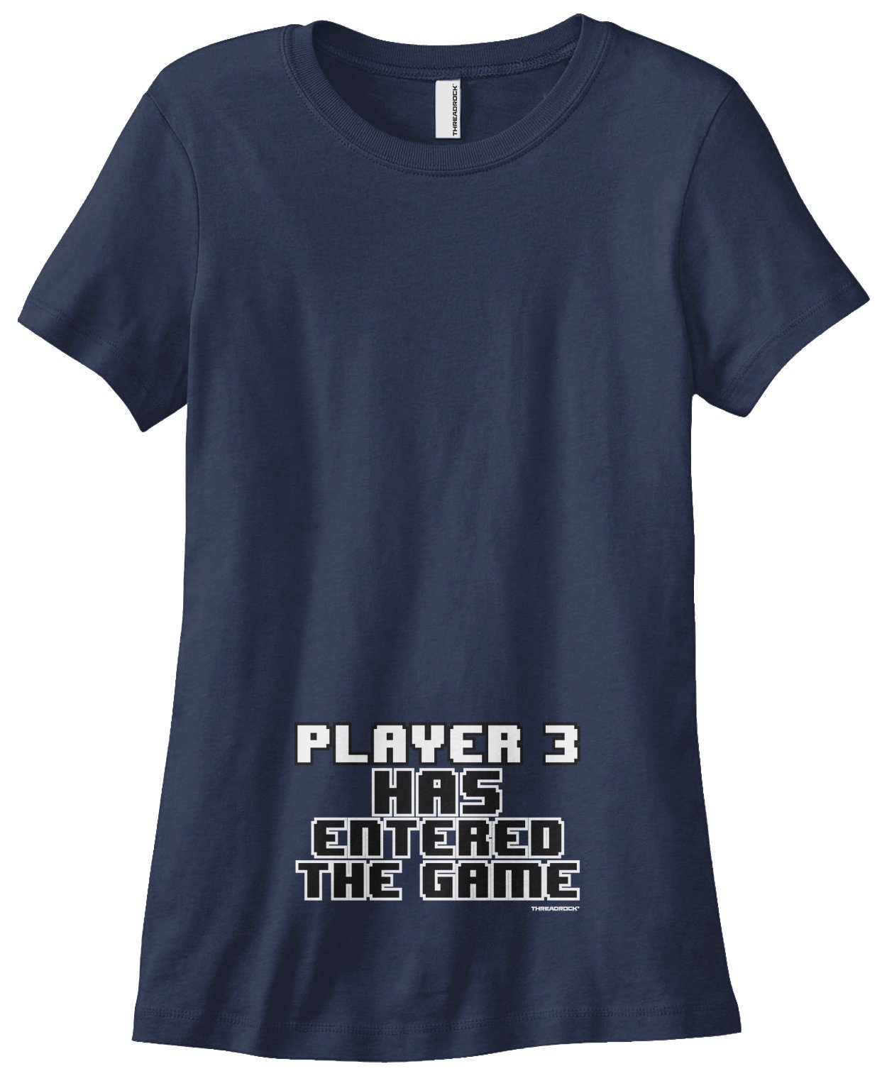 Threadrock Women's Player 3 Pregnancy Announcement T-Shirt - Comfortable Maternity Tee for Gender Reveal & Baby Shower Gifts