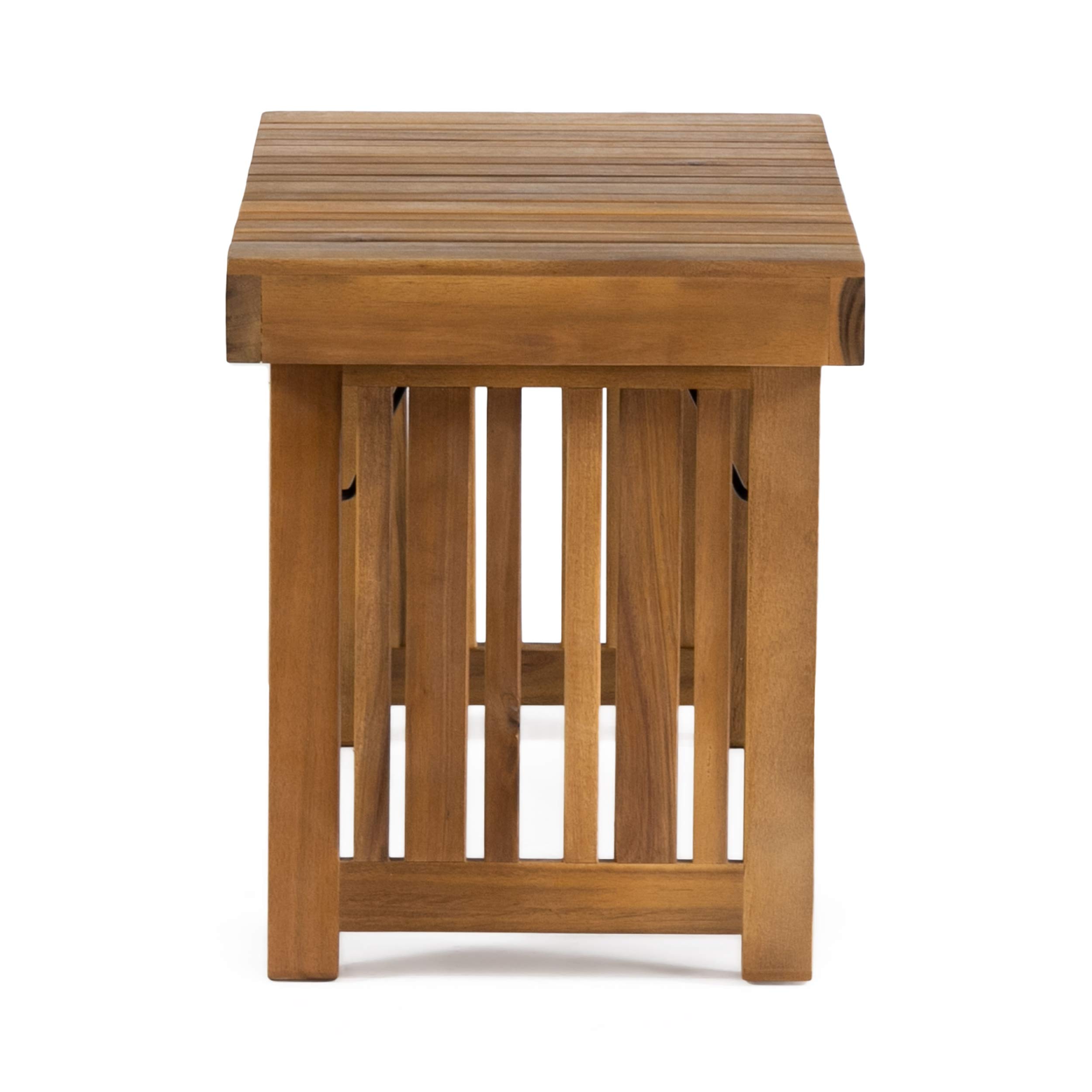 Christopher Knight Home Hilton Outdoor Acacia Wood Folding Side Table, Teak Finish - Portable Patio Furniture for Poolside, Garden & Balcony Use