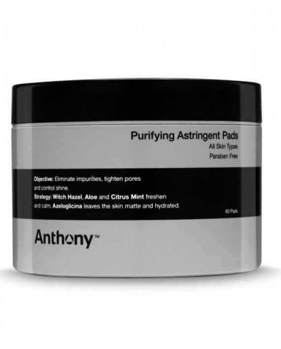 Anthony Purifying Astringent Pads for Oily & Acne-Prone Skin - Deep Cleansing & Pore Minimizing Facial Pads - Perfect for Daily Skincare Routine & Post-Workout Refreshment