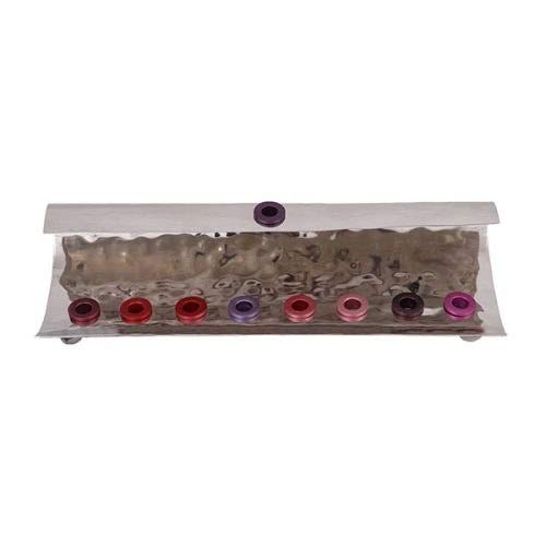 Yair Emanuel Hammered Metal Wave Hanukkah Menorah Candle Holder - 11