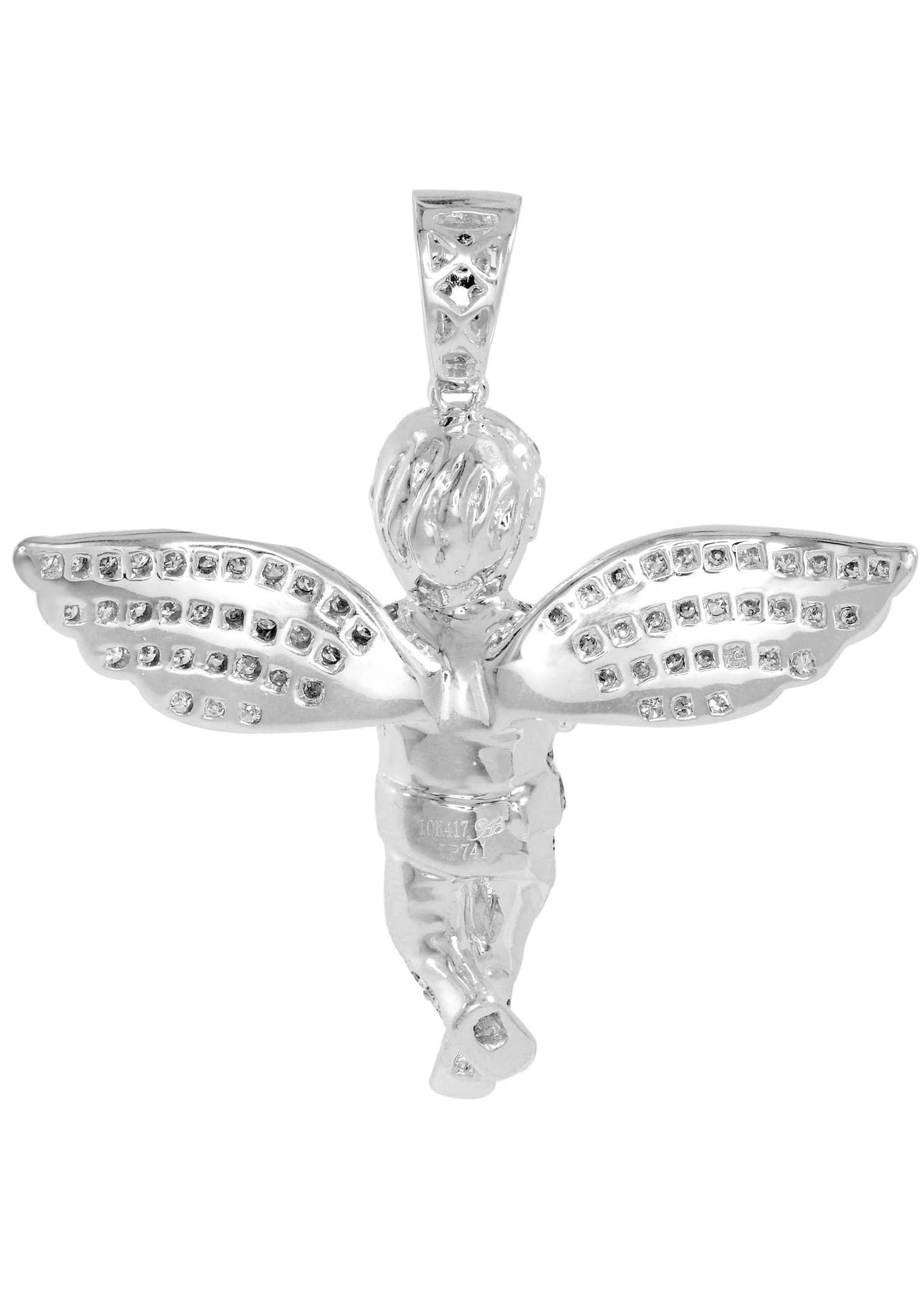 18K White Gold Diamond Angel Pendant Necklace - 16.13g (2.82 Carats) | Elegant Jewelry Gift for Women | Perfect for Anniversaries, Birthdays & Special Occasions