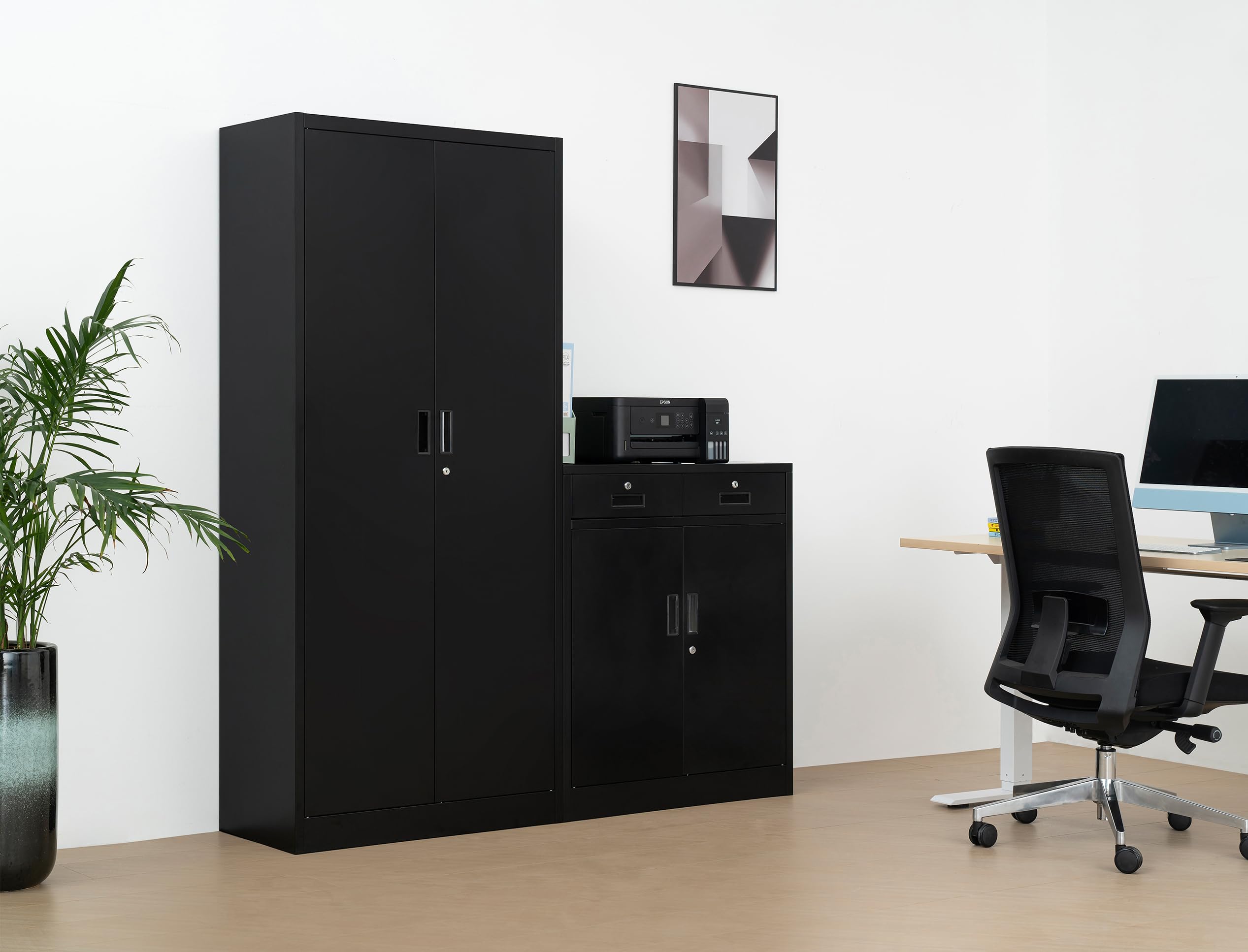BESFUR Heavy Duty Metal Storage Cabinet with 4 Drawers - Secure Locking File Cabinet for Office, Home, or Garage Organization - Perfect for Documents, Tools, and Supplies Storage