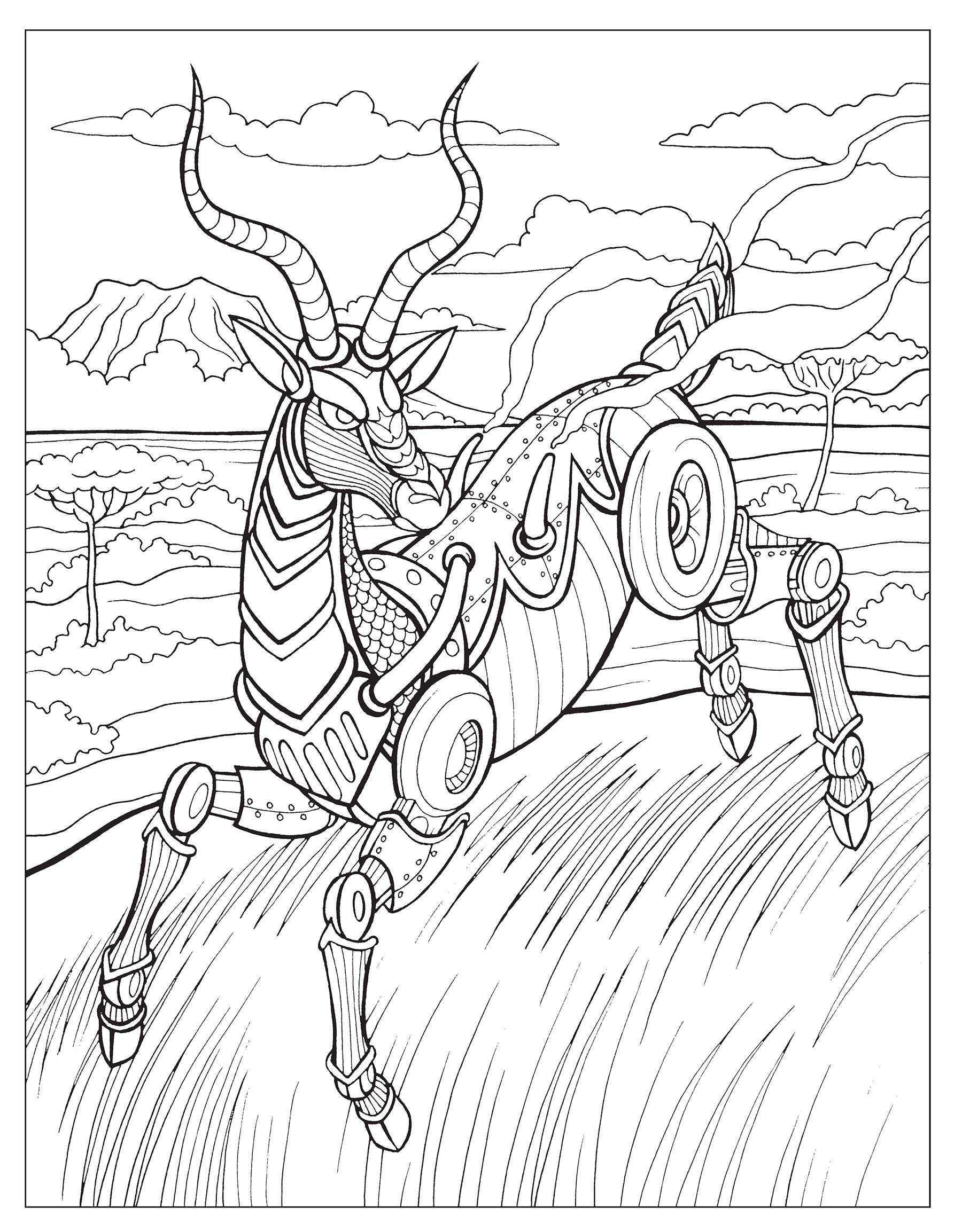 Steampunk Animals Coloring Book for Adults & Teens - 50+ Intricate Designs, Stress Relief & Creativity - Perfect for Relaxation, Art Therapy & Gifts | Dover Animal Coloring Books