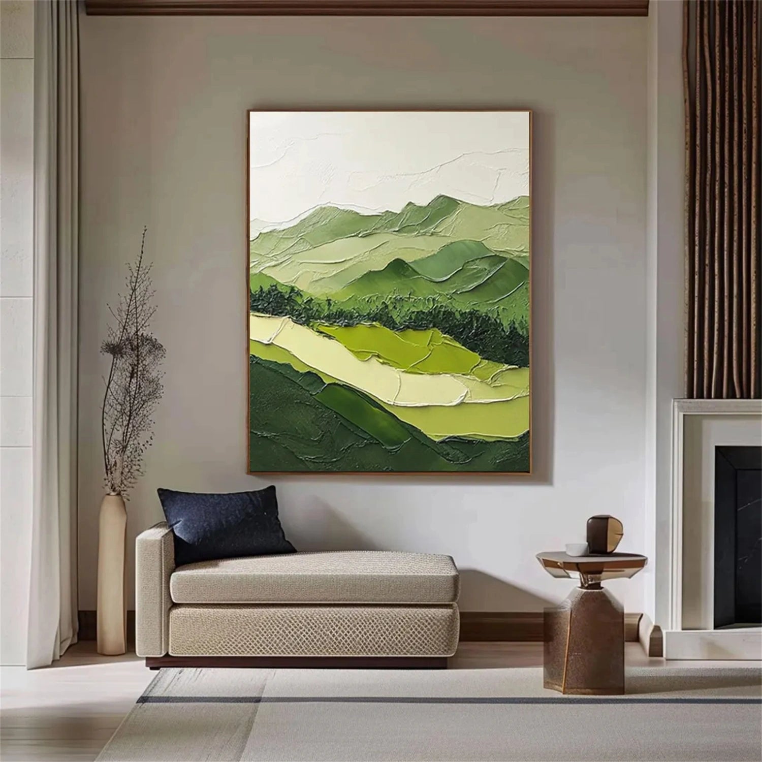 Flower and Tree Painting Wall Art #FT134 - Handmade Canvas Decor for Living Room, Bedroom & Office