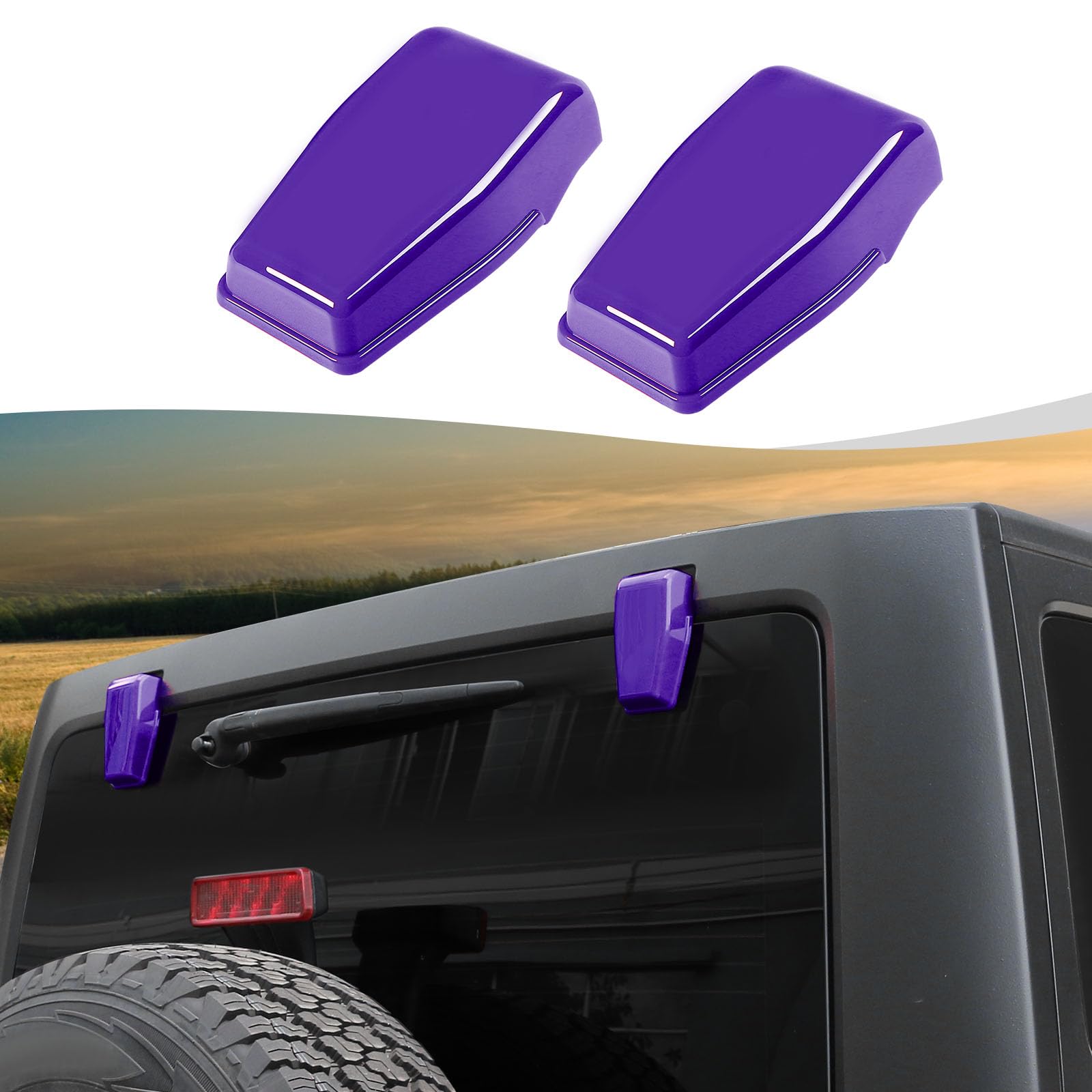 Jeep Wrangler JK JKU Rear Tail Window Hinge Cover Trim - Purple Exterior Accessory for 2007-2018 Models | Durable Decorative Upgrade for Off-Road & Daily Driving