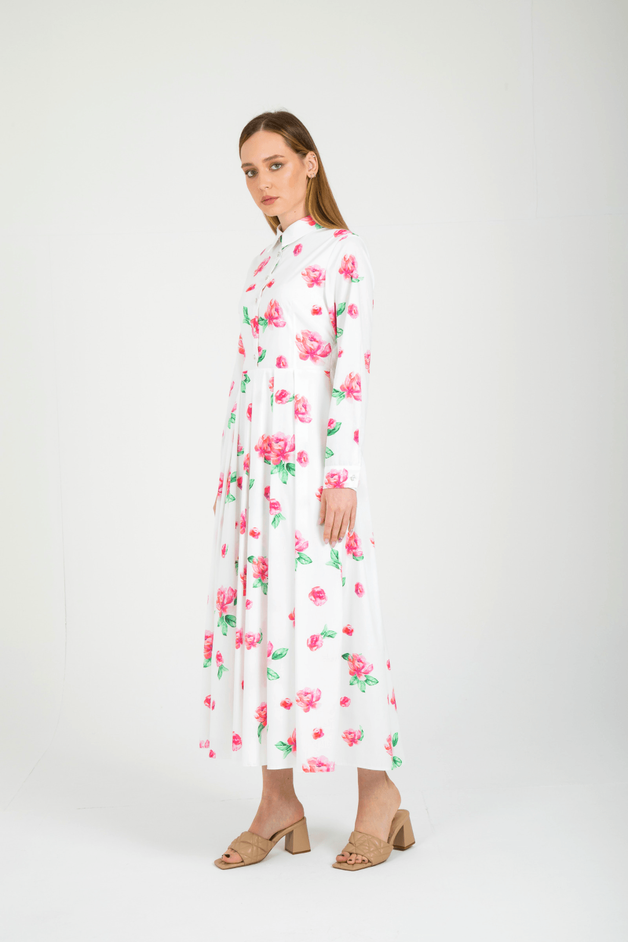 Elegant Rose Print Dress for Women - Perfect for Evening Parties, Date Nights & Special Occasions
