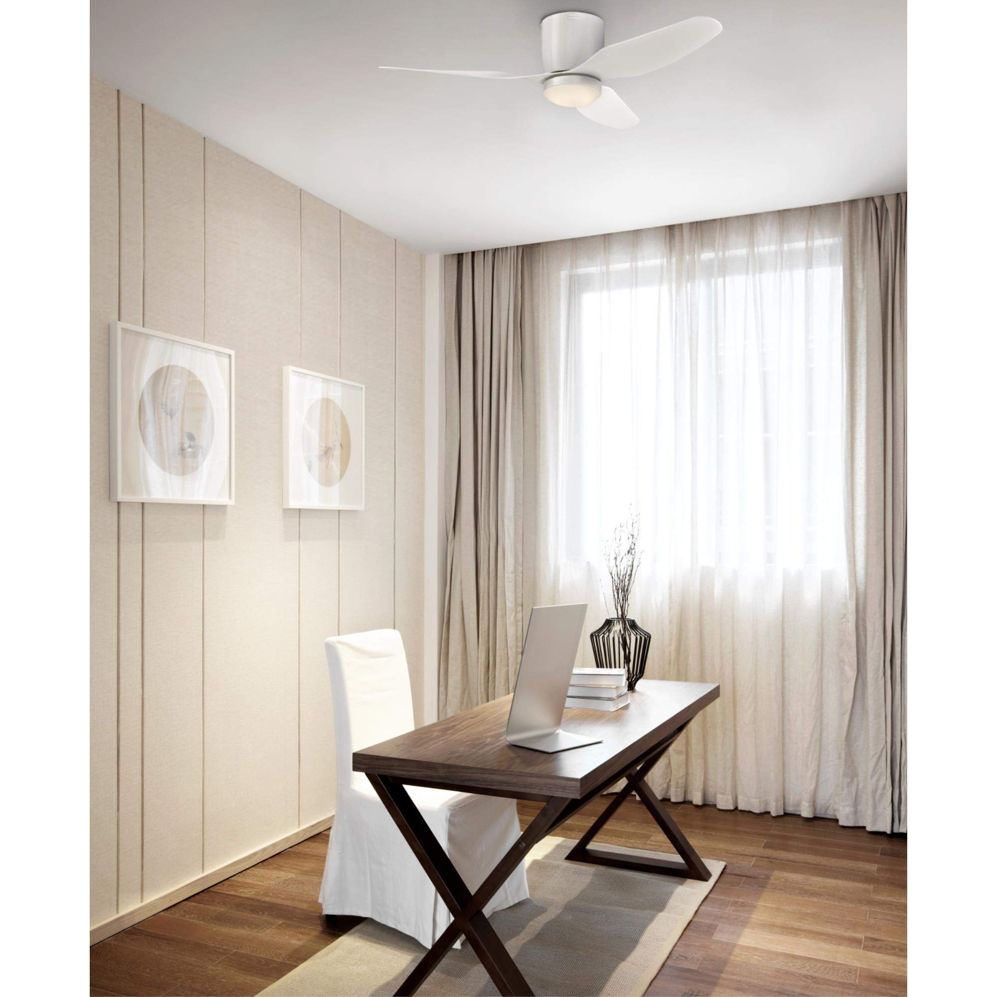 Westinghouse 7225100 46-Inch White Carla Indoor Ceiling Fan with LED Light and Remote Control - Perfect for Bedroom, Living Room, and Home Office