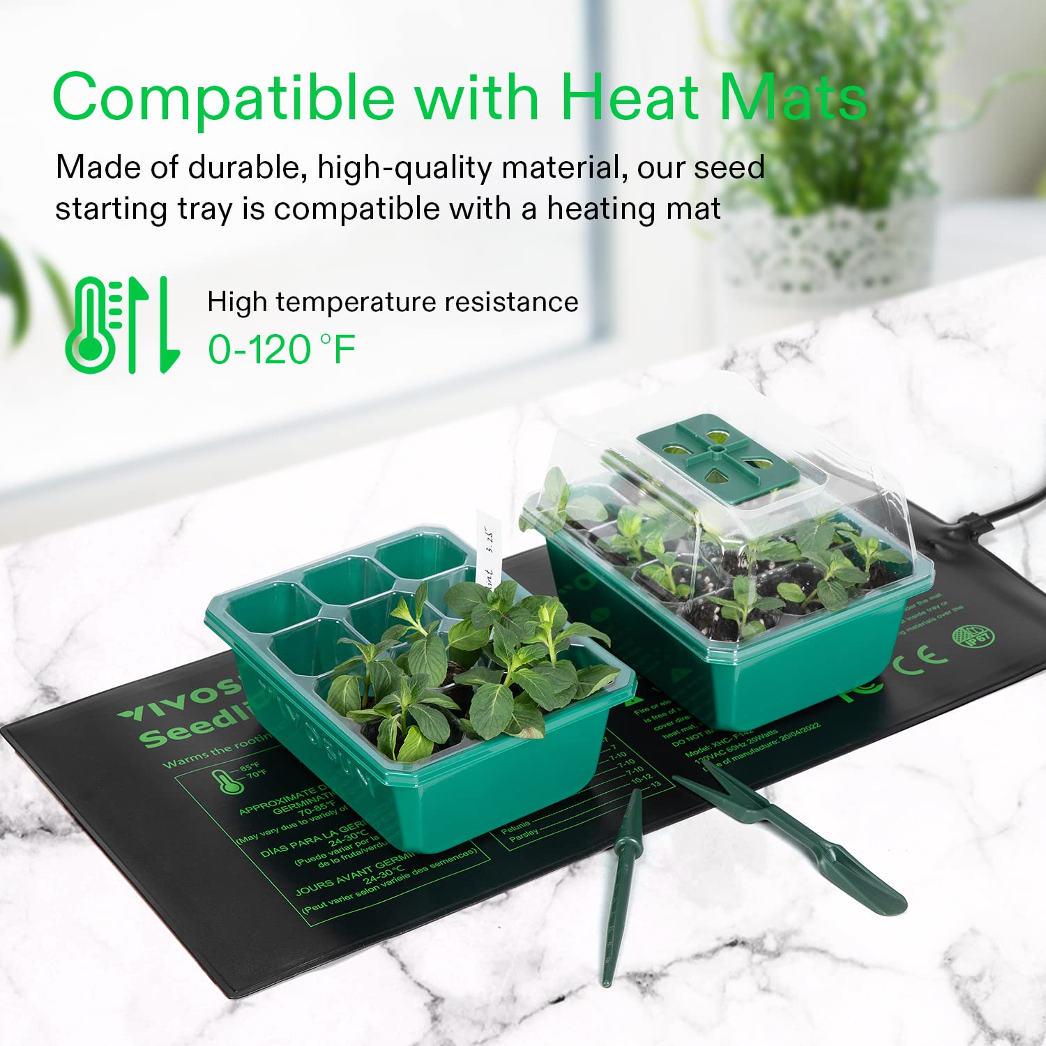 VIVOSUN 6-Pack Seed Starter Trays Kit with 10