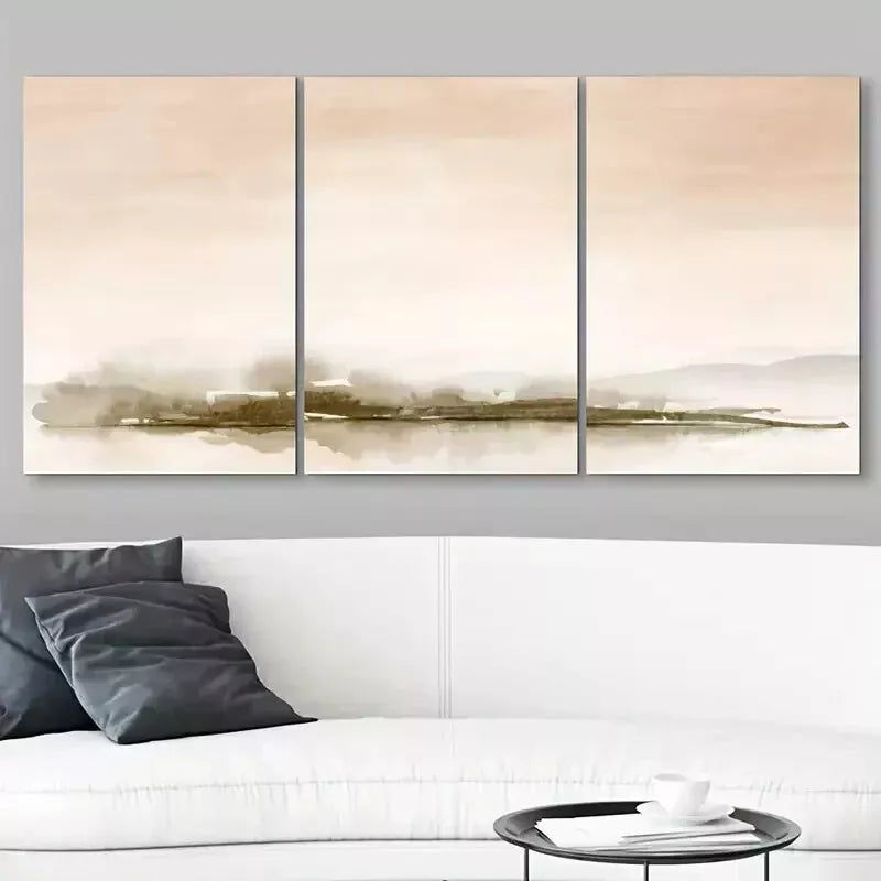 3-Piece Orange & Green Mountain Forest Wall Art Set - Framed Canvas Prints 50x70cm (20x28in) - High Quality Australian Made Wall Decor - Ready to Hang - Perfect for Living Room, Bedroom & Office Decor