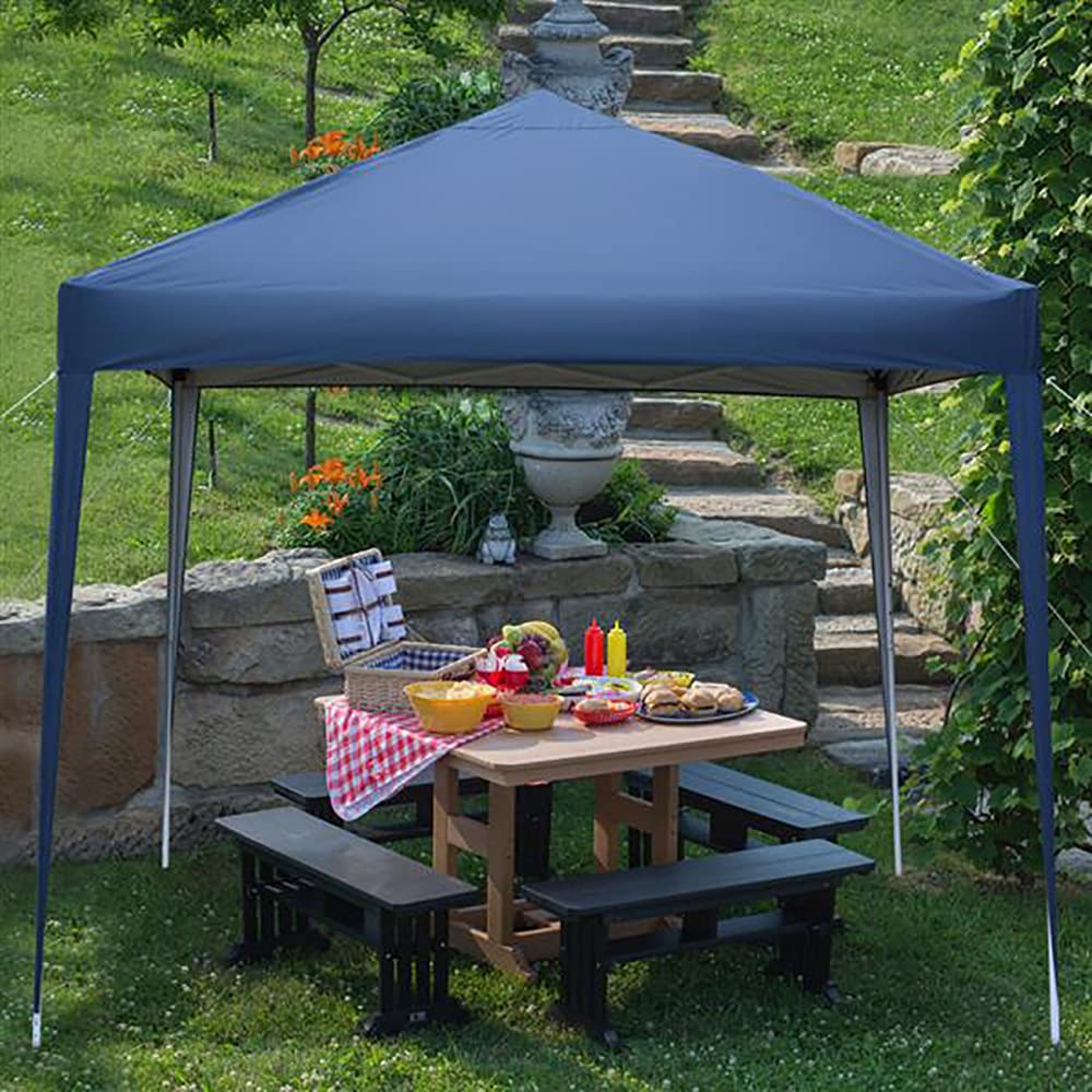 10x10FT Outdoor Pop Up Canopy Tent - Portable Foldable Gazebo with Adjustable Height & Carry Bag - Sun Shade Shelter for Patio, Beach, Garden, Camping, Wedding, Backyard Parties (Blue) - Perfect for Outdoor Events, Picnics, and Market Vendors