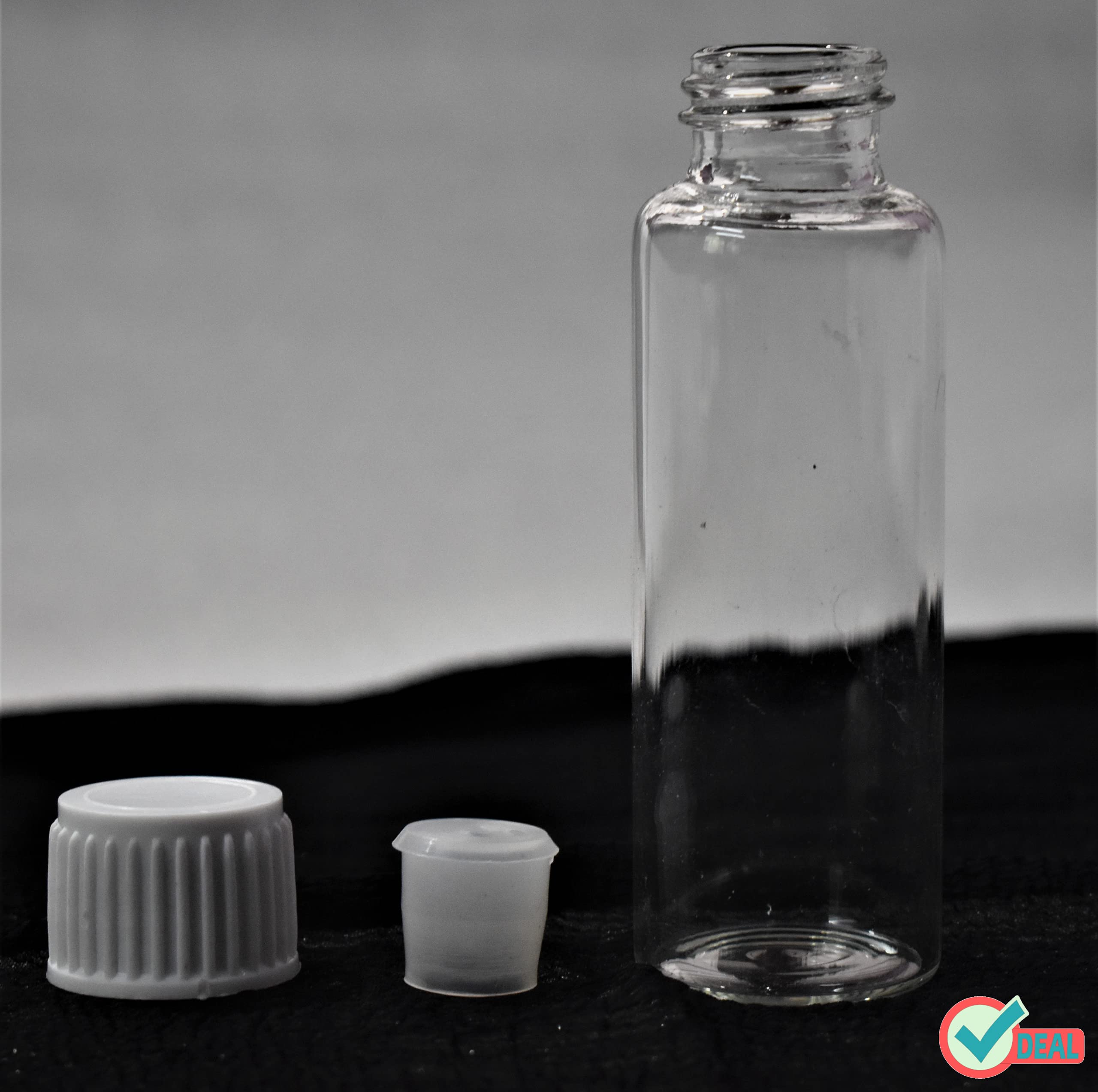 RITEDEAL 30ml Clear Glass Dropper Bottles (Pack of 10) - Type 1 Neutral Glass Essential Oil Storage Bottles with Leak-Proof White Screw Caps & Dropper Plugs - Perfect for DIY Essential Oils, Liquid Supplements, and Skincare Products