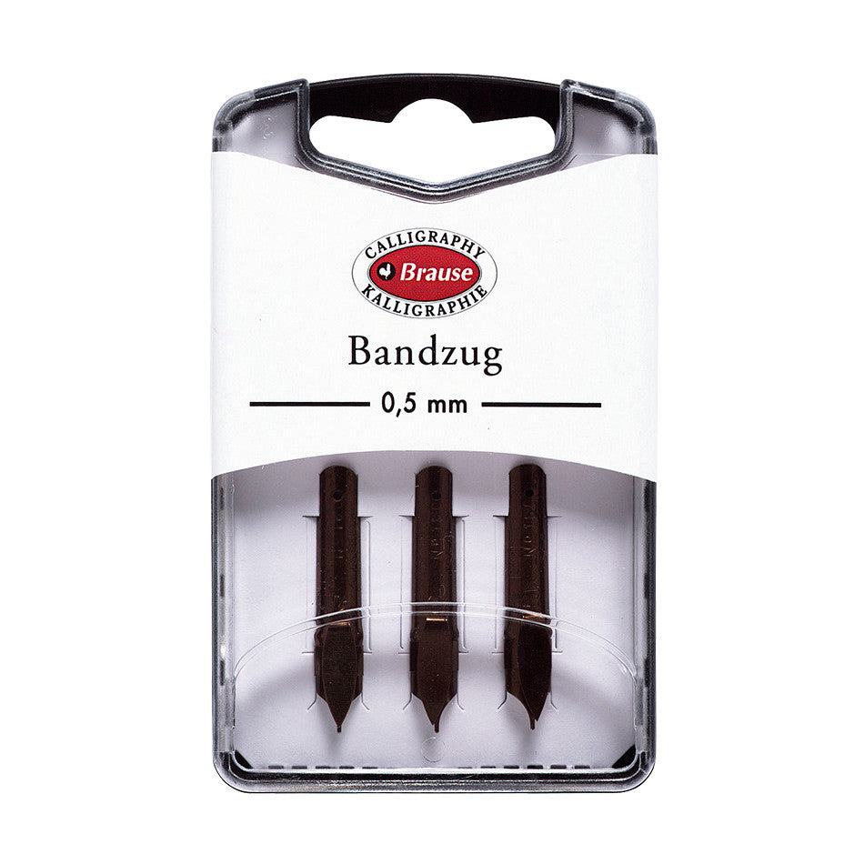 Brause Nibs Set of 3 Bandzug (Angled Square Cut) - Premium Calligraphy Pen Nibs for Artists & Lettering - Perfect for Wedding Invitations, Hand Lettering & Art Projects