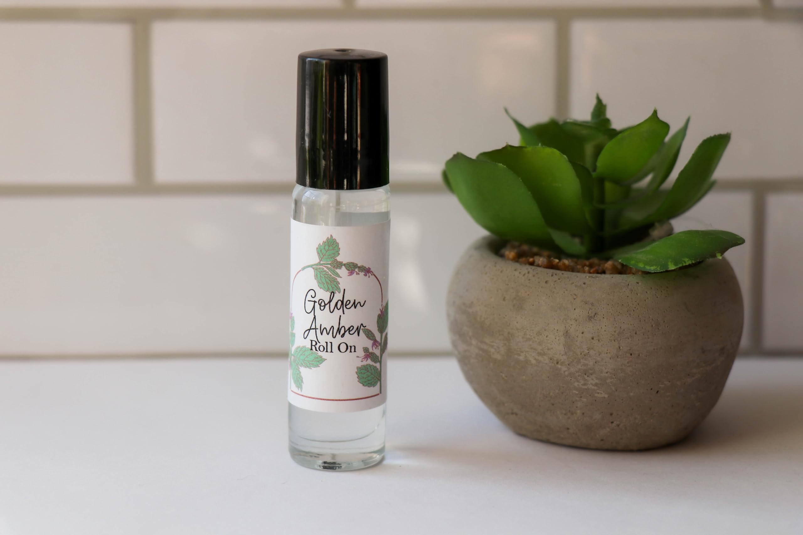 Golden Amber Perfume Roll-On Essential Oil - Long Lasting Fragrance for Women & Men, Natural Aromatherapy Scent for Stress Relief & Relaxation, Perfect for Daily Wear, Travel & Gifts