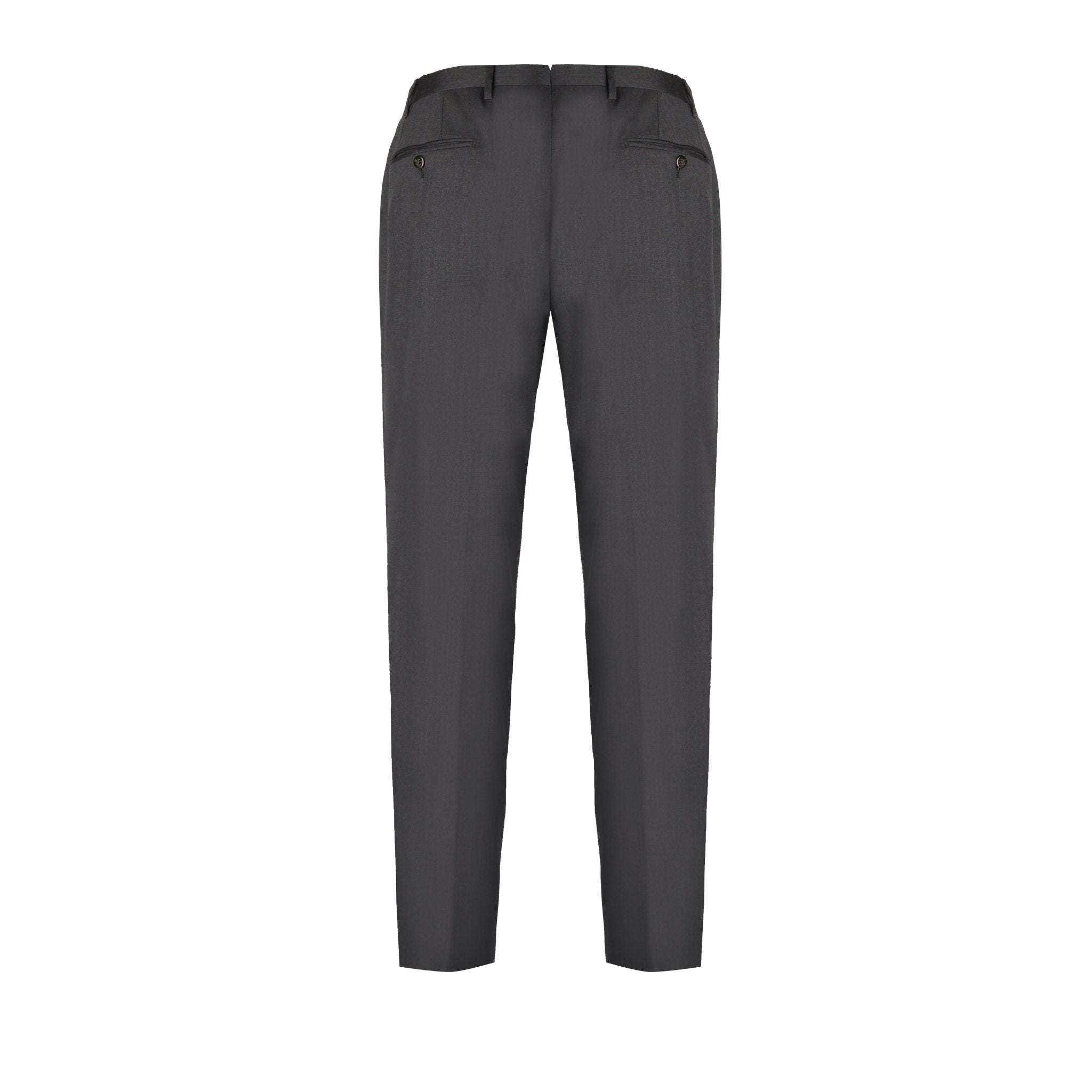 Premium CORNELIANI Flat Front Dress Pants for Men - Charcoal Gray - Classic Fit for Business & Formal Occasions