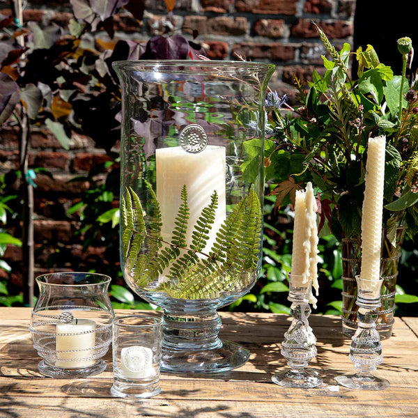 Juliska B&T Hurricane Glass Candle Holder - Elegant Home Decor for Dining Table, Wedding Centerpiece, and Romantic Ambiance