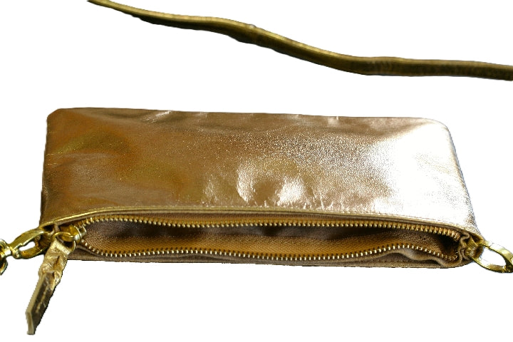 Elegant Gold Oblong Shoulder Bag for Women - Perfect for Work, Party & Evening Events