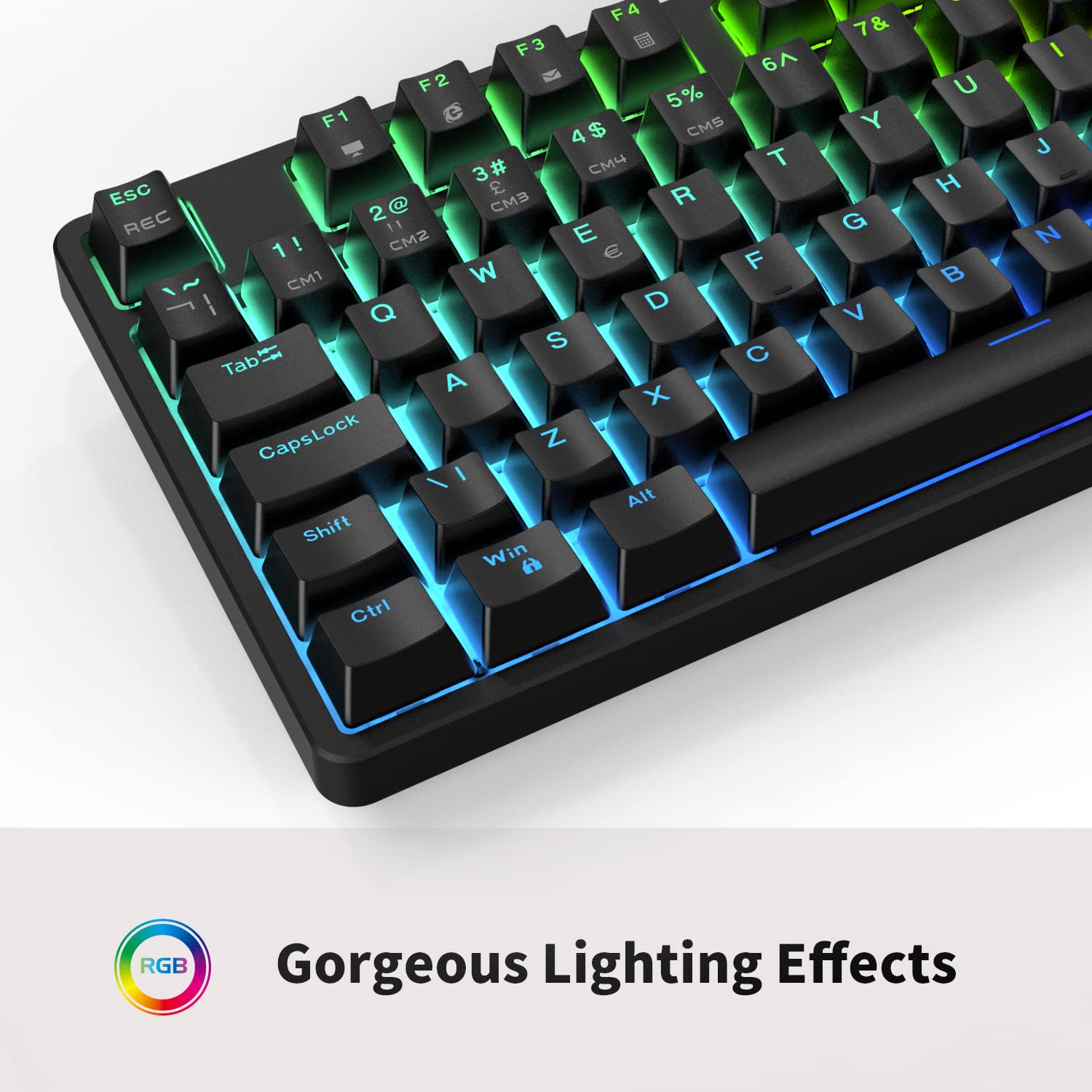 CIY X77 RGB Hot-Swappable Mechanical Gaming Keyboard - 88 Keys for Mac/Windows (Black/Blue Switch) - Perfect for Gaming & Office Work