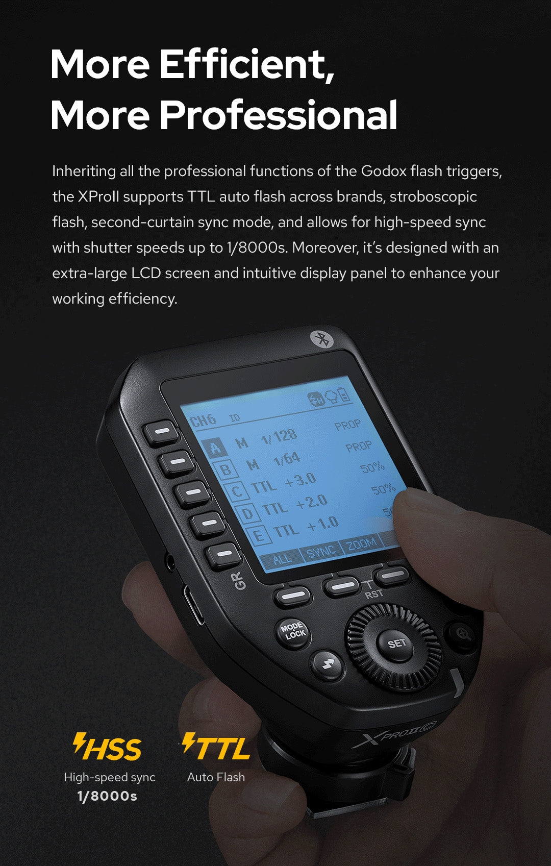 Godox XProII Wireless Flash Trigger for Canon Cameras - Perfect for Studio Photography, Outdoor Shoots & Event Coverage