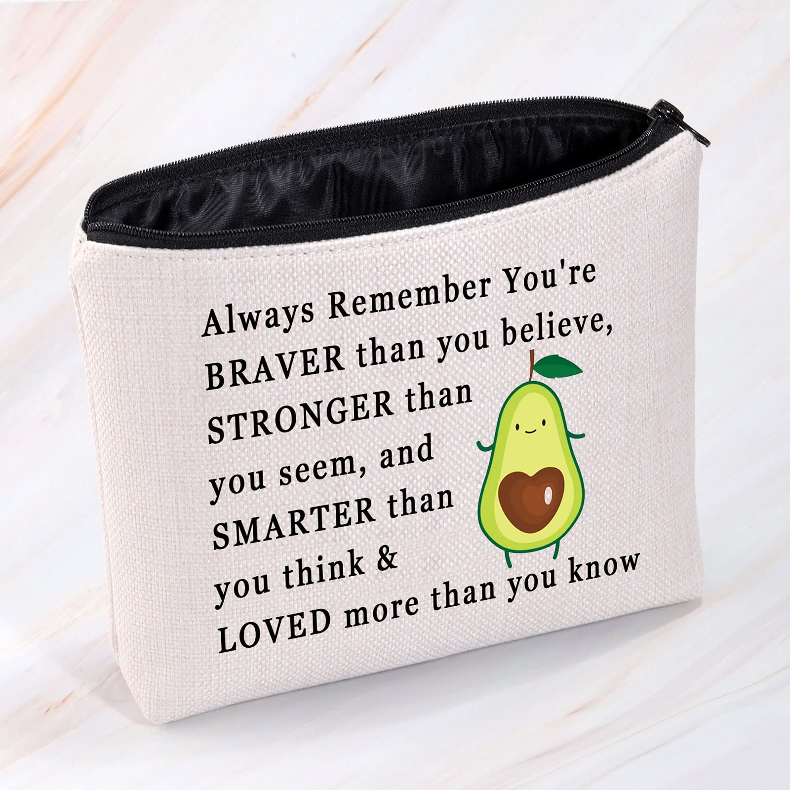JNIAP Avocado Themed Cosmetic Bag for Women - Cute Makeup Travel Pouch with Zipper - Perfect Birthday Gift for Avocado Lovers - Great for Travel, Gym & Daily Use