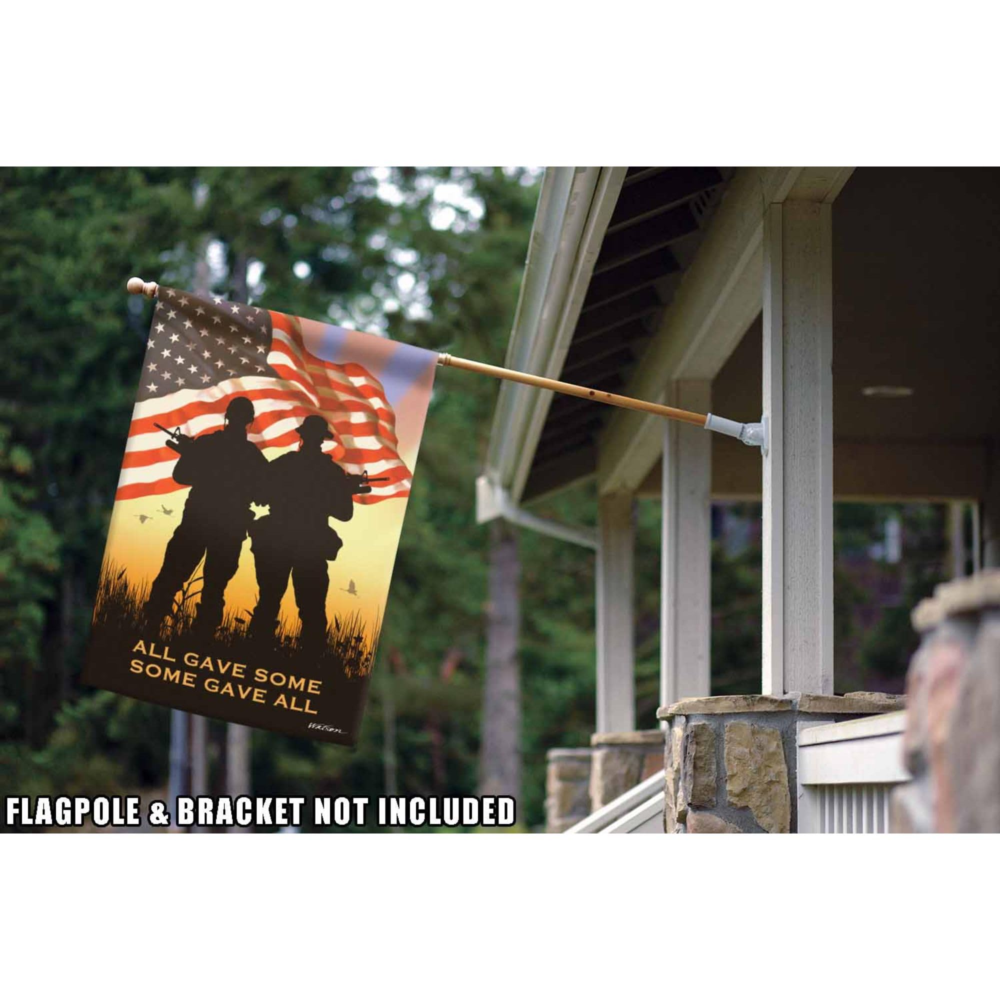 Toland Home Garden 1010398 Double Sided Patriotic American Flag 28x40 Inch - All Weather Outdoor Military Yard Decoration for House, Garden & Porch | Perfect for Memorial Day, Veterans Day & 4th of July Celebrations