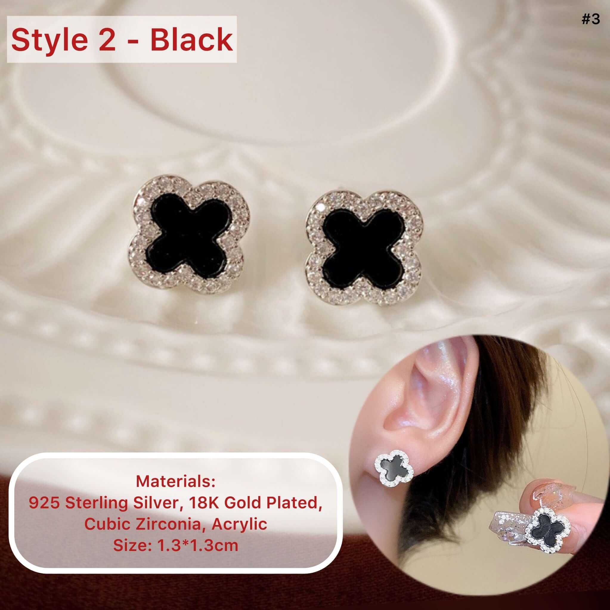 18K Gold Plated 4 Leaf Clover Earrings for Women - Lucky Charm Stud Earrings | Perfect Gift for Birthday, Anniversary & St. Patrick's Day | CE001