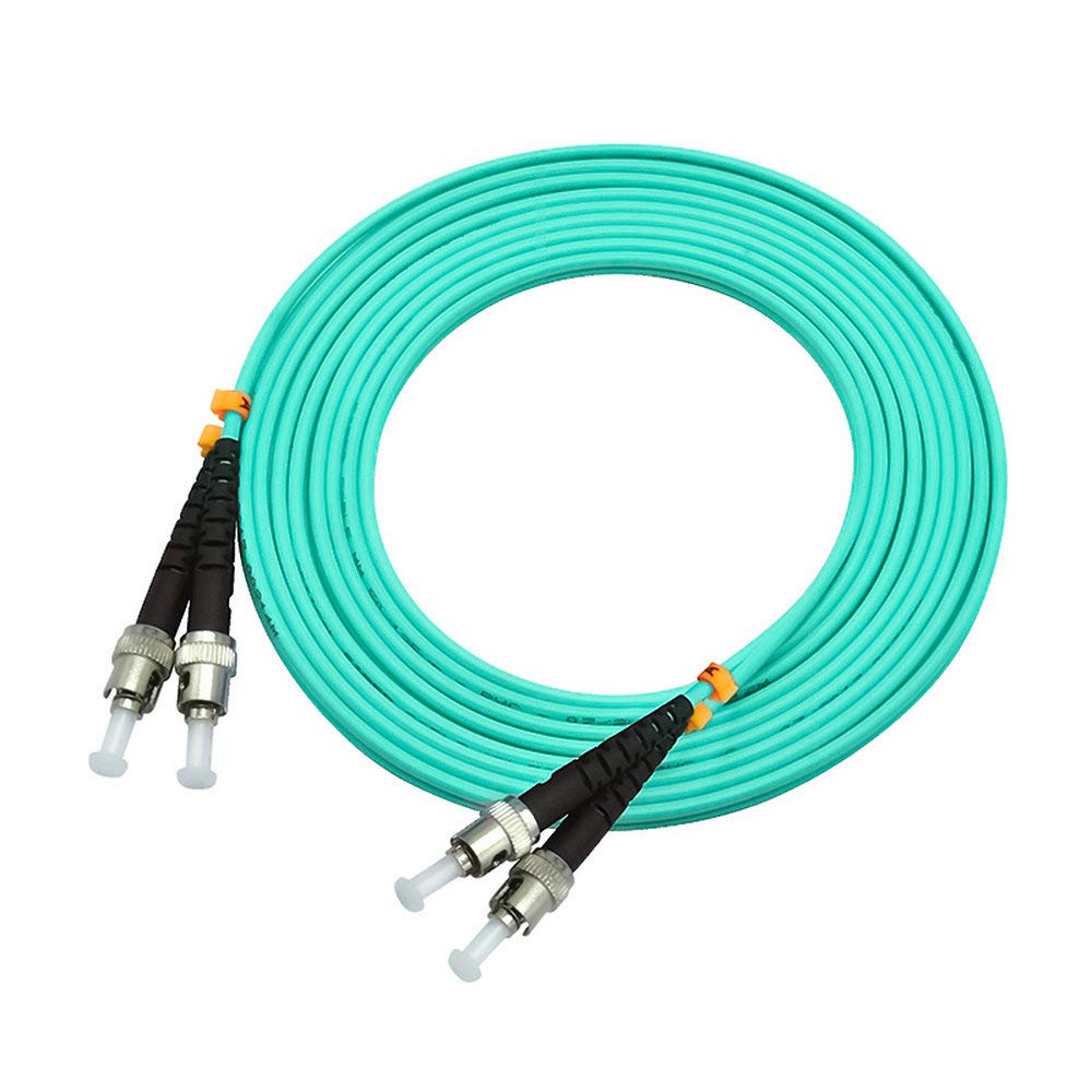10G OM3 Multi-Mode Fiber Optic Cable 100m (328ft) ST to ST Duplex 50/125 Patch Cord - High-Speed Data Center, Server Room & Network Infrastructure Connectivity