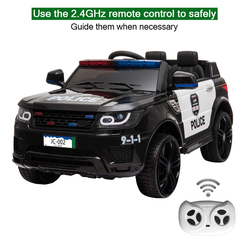 12V Kids Electric Police SUV Ride-On Car with Remote Control & LED Lights - Perfect for Outdoor Play