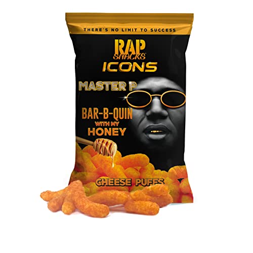 Rap Snacks Master P Bar-B-Quin' With My Honey Cheese Puffs 2.5 Oz (6-Pack) - Crunchy BBQ Snacks for Parties, Game Nights & On-The-Go Snacking