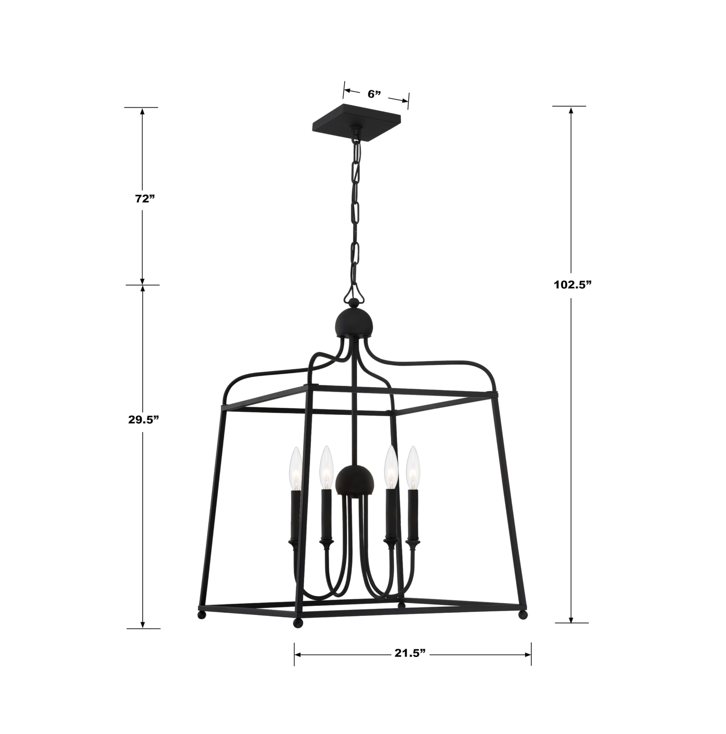 Crystorama Libby Langdon Sylvan 4-Light Black Forged Iron Chandelier - Elegant Dining Room Lighting for Modern Farmhouse & Industrial Decor