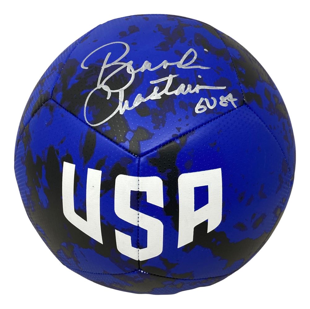 Brandi Chastain Autographed USA Blue Nike Soccer Ball - Authentic Signed Collectible - Perfect for Soccer Fans, Memorabilia Collectors & Sports Decor