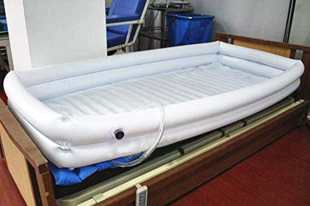 Inflatable Shower Bathtub System for Adults - Portable Bedside Bathing Solution for Elderly, Disabled & Bedridden Patients - Medical Bath Basin Kit with Waterproof Design - Perfect for Home Care, Post-Surgery Recovery & Pregnancy Use