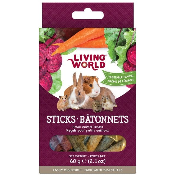 Living World Vegetable Flavor Sticks - Healthy Small Animal Treats for Rabbits, Guinea Pigs & Hamsters - Crunchy Natural Snack for Dental Care & Enrichment (Perfect for Cage Toys & Training Rewards)
