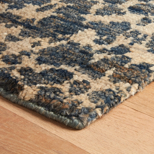 Dash & Albert Stormi Indigo Hand Knotted Jute Rug - Natural Fiber Area Rug for Living Room, Bedroom & Boho Home Decor - Durable & Stylish Floor Covering for Indoor Spaces