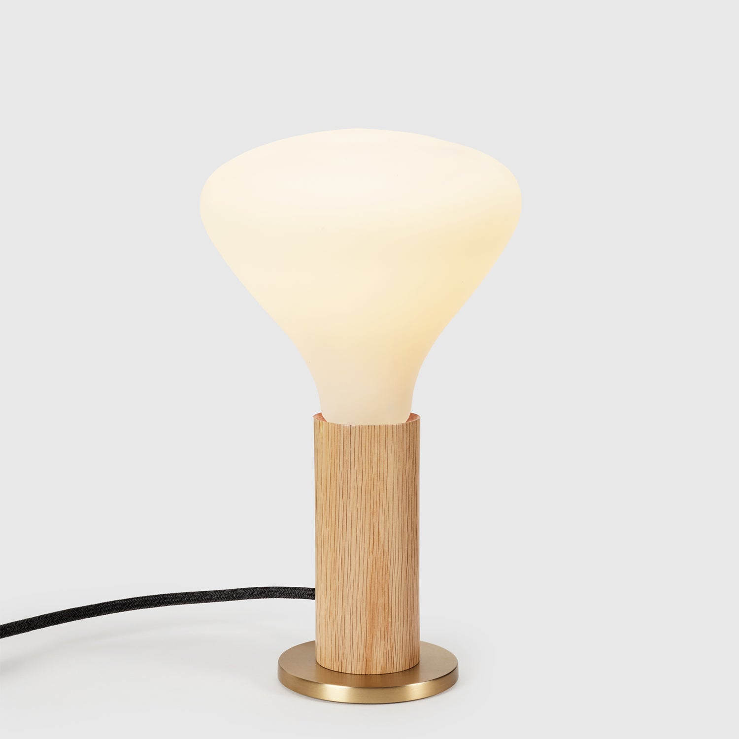 Modern Oak Knuckle Table Lamp with Noma Shade - Stylish Bedside & Living Room Lighting for Home & Office Decor
